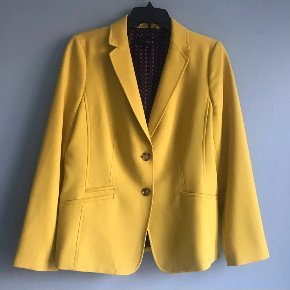 Talbots Women's Gold Wool Blend Jacket Blazer. Size 10
